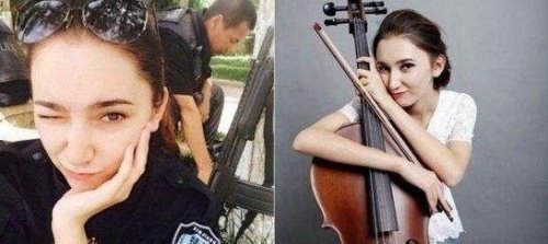 新疆最美女特警走红 迪丽热巴·牙合甫惊滟照片