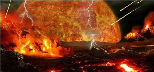 冥古宙时期的地球 犹如一个炽热的岩浆火球(生命无法生存)