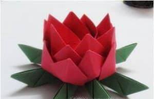 中秋折纸之祈福莲花灯