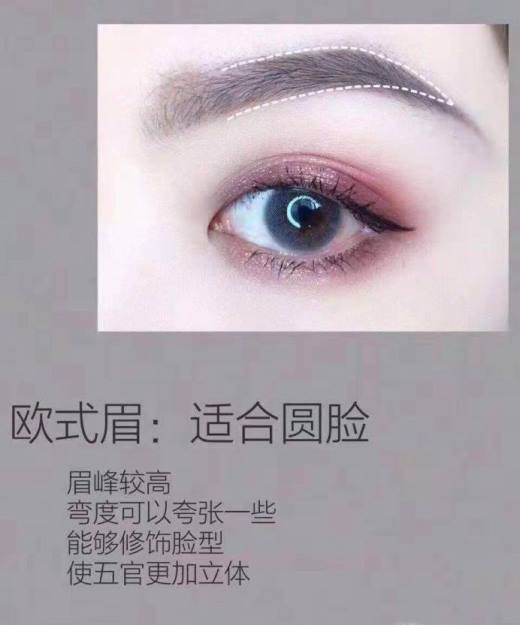 各种脸型适合的眉型 以及怎么画各种眉型
