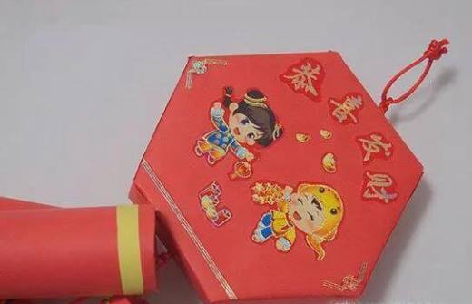 用纸做一串鞭炮