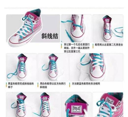 帆布鞋鞋带系法图解大全