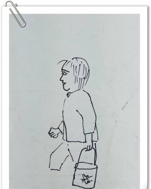怎样画钢笔画“提桶走路”?