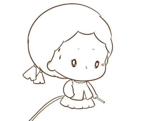 小女孩简笔画