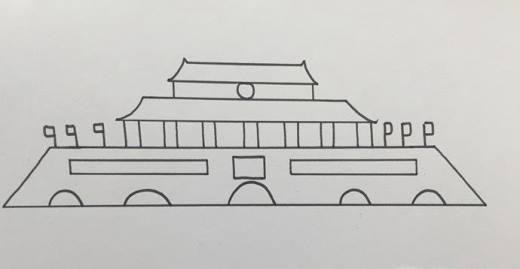 北京天安门怎么画涂色