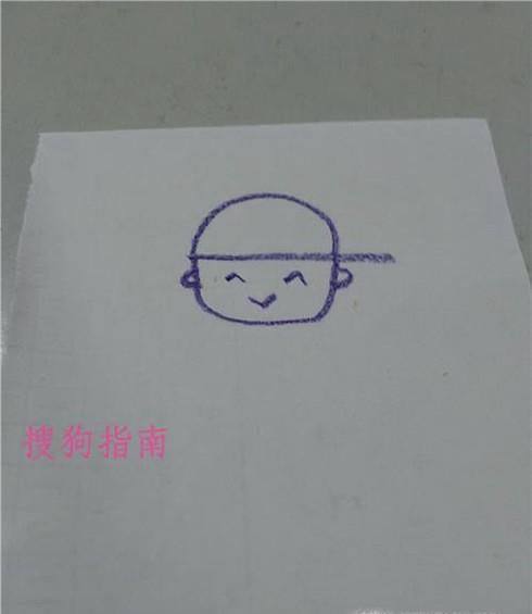 怎样画帽子男孩