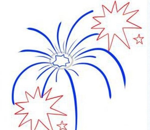 烟花简笔画