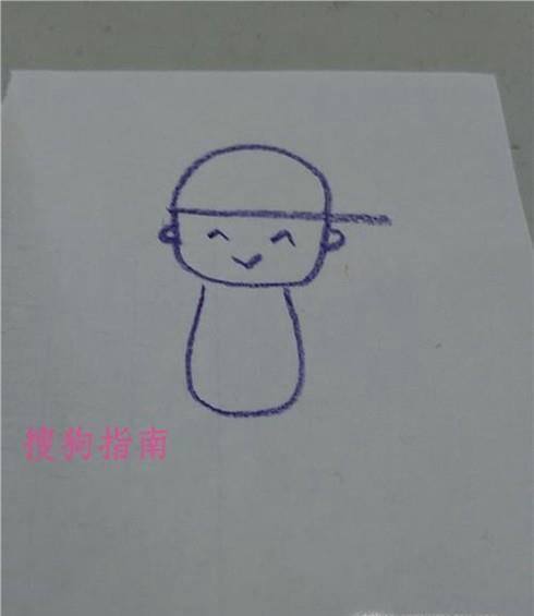 怎样画帽子男孩