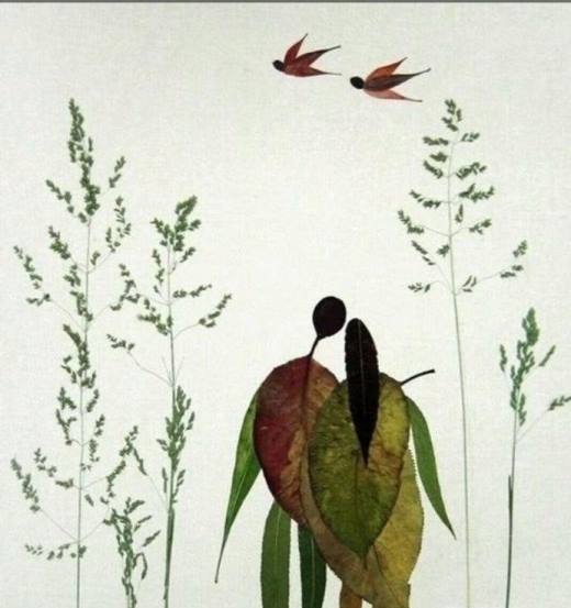 幼儿手工美术漂亮的叶子画