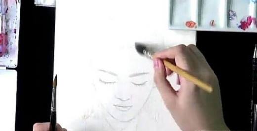 水彩画古风人物教程