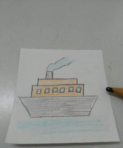 轮船简笔画的画法