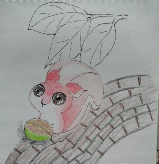 彩铅画小狐狸的画法