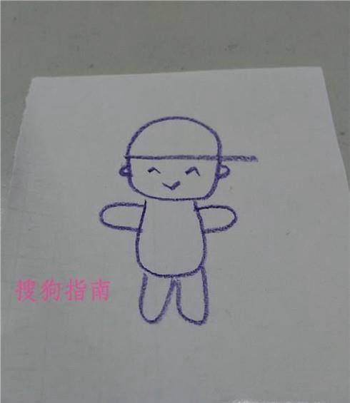 怎样画帽子男孩