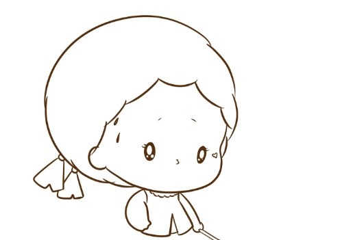 小女孩简笔画
