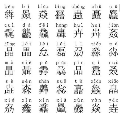 三个字摞一起念什么？