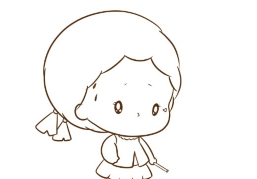 小女孩简笔画