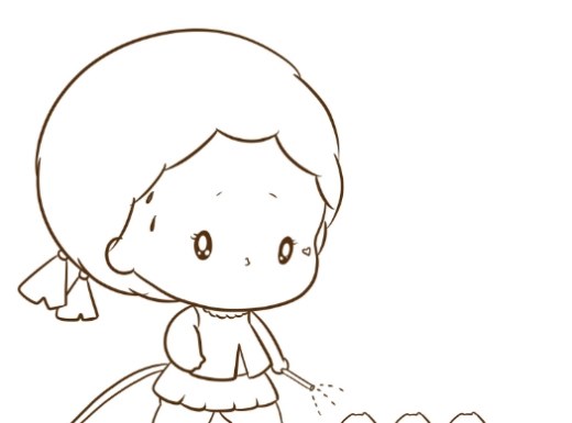 小女孩简笔画