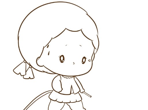 小女孩简笔画