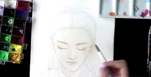 水彩画古风人物教程