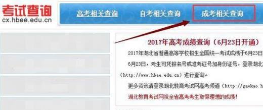 怎么查成人高考成绩