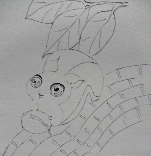 彩铅画小狐狸的画法