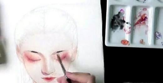 水彩画古风人物教程