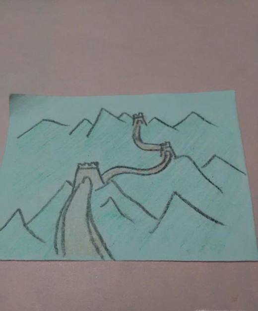 长城彩色简笔画怎么画