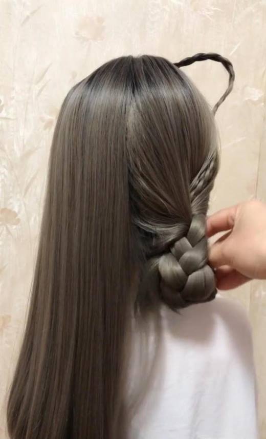 猫耳发饰的编发