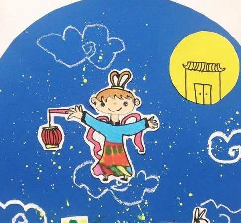 怎样画中秋节儿童画的节日元素?