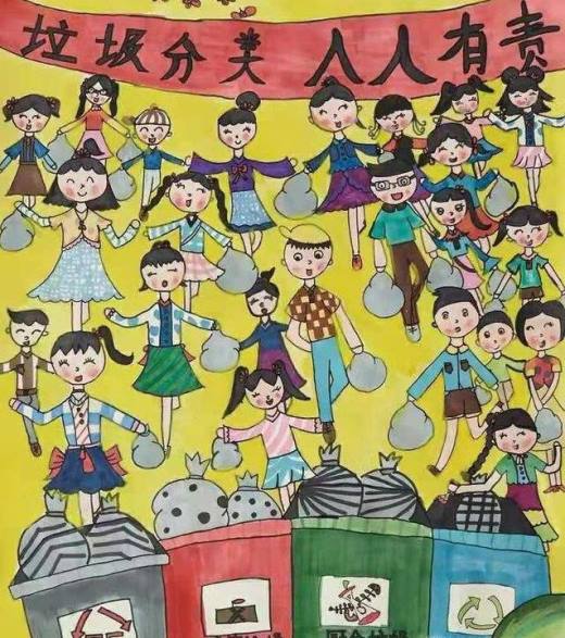 垃圾分类儿童画怎么画?