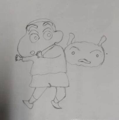 教你画蜡笔小新和他家的小白