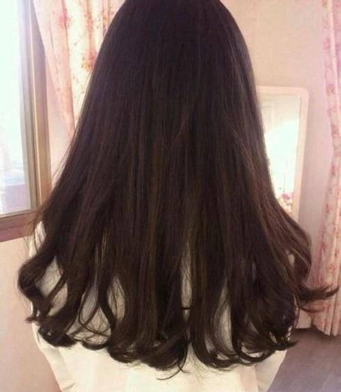 中长发烫发图片
