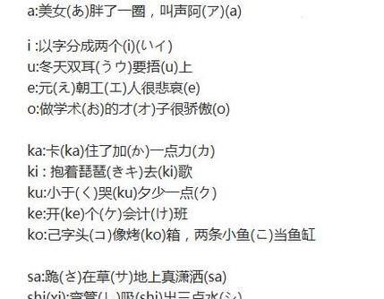 日语50音图趣味快速记忆法