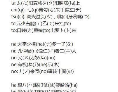 日语50音图趣味快速记忆法